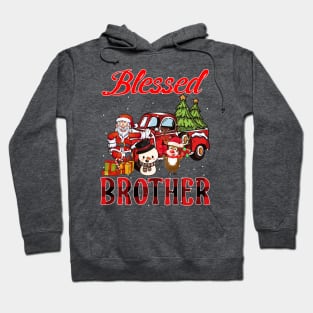 Blessed Brother Red Plaid Christmas Hoodie